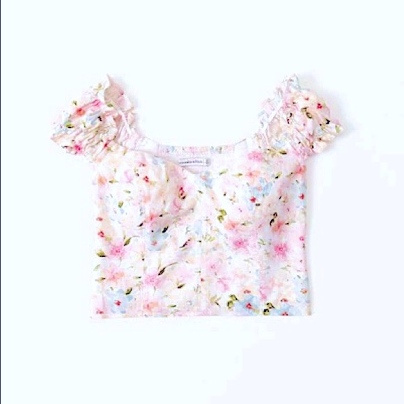 Clearance Item - Abercrombie & Fitch Off the Shoulder Ruffle Sleeve Top - Picture 2 of 6